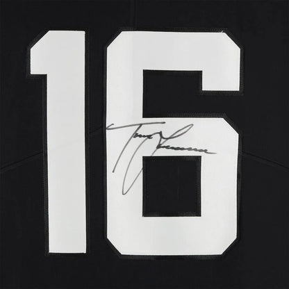 Trevor Lawrence autographed black Nike jersey with white number 16