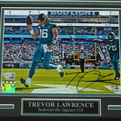 Trevor Lawrence autographed Jacksonville Jaguars framed 8x10 photo