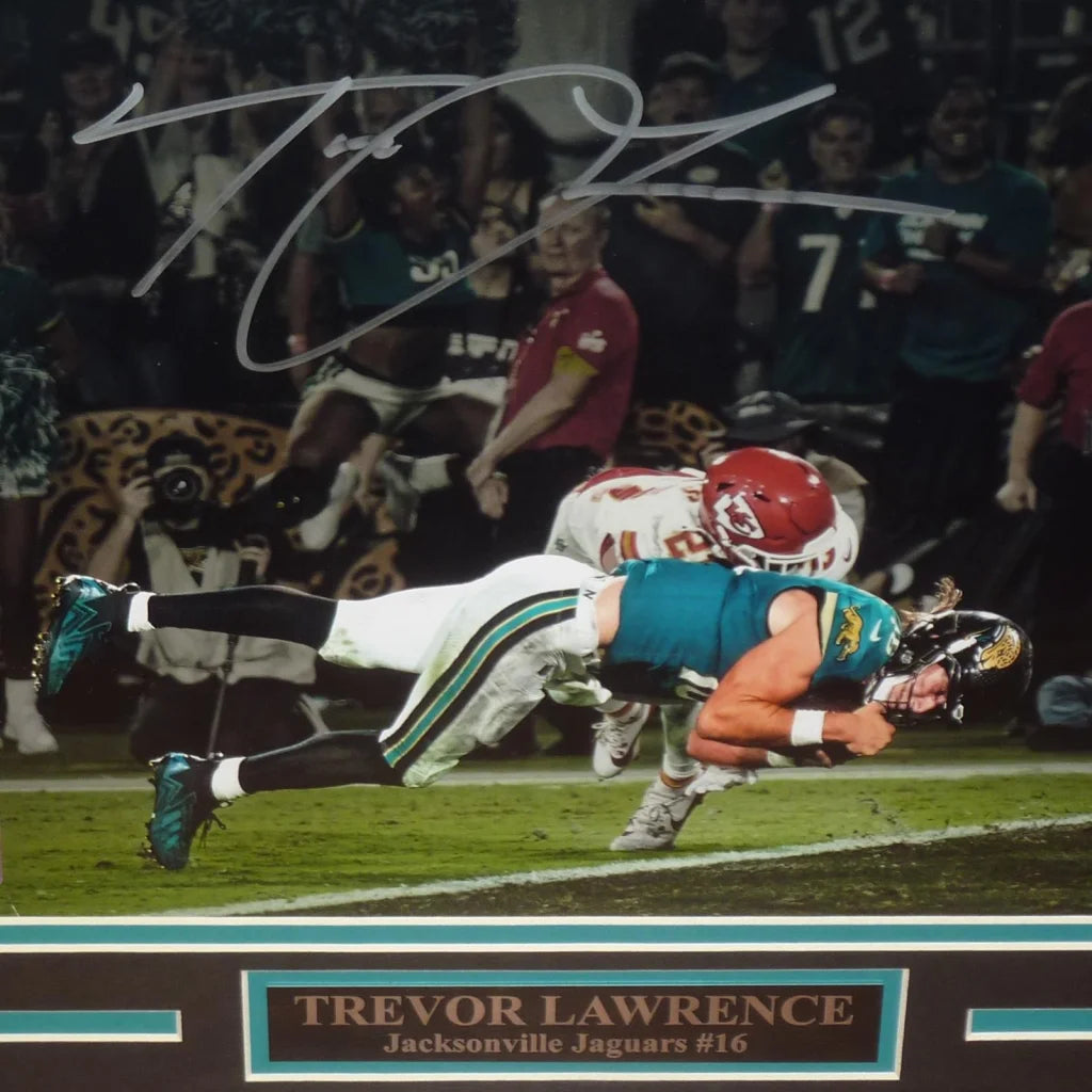 Trevor Lawrence autographed Jacksonville Jaguars framed photo