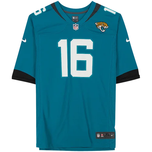 Trevor Lawrence autographed teal Jacksonville Jaguars Nike jersey number 16