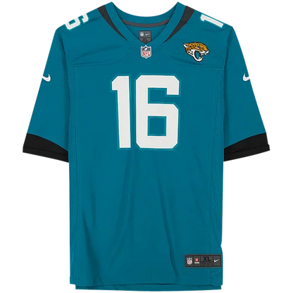Trevor Lawrence autographed teal Jacksonville Jaguars Nike jersey number 16