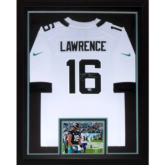 Trevor Lawrence autographed Jacksonville Jaguars deluxe framed jersey