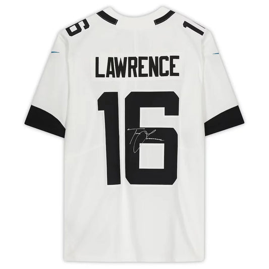 Trevor Lawrence autographed Jacksonville Jaguars white jersey #16