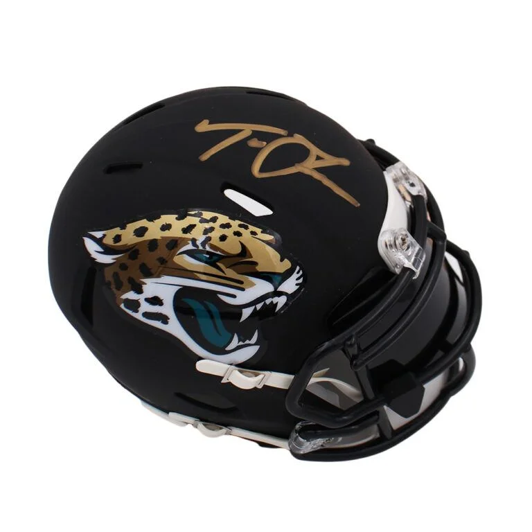 Trevor Lawrence Signed Jaguars Flat Black Mini Helmet | Authentic Sports Collectible | vintageantiquesgifts.com