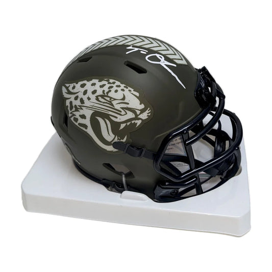 Trevor Lawrence Signed Jaguars Salute To Service Mini Helmet | Creative Sports | vintageantiquesgifts.com