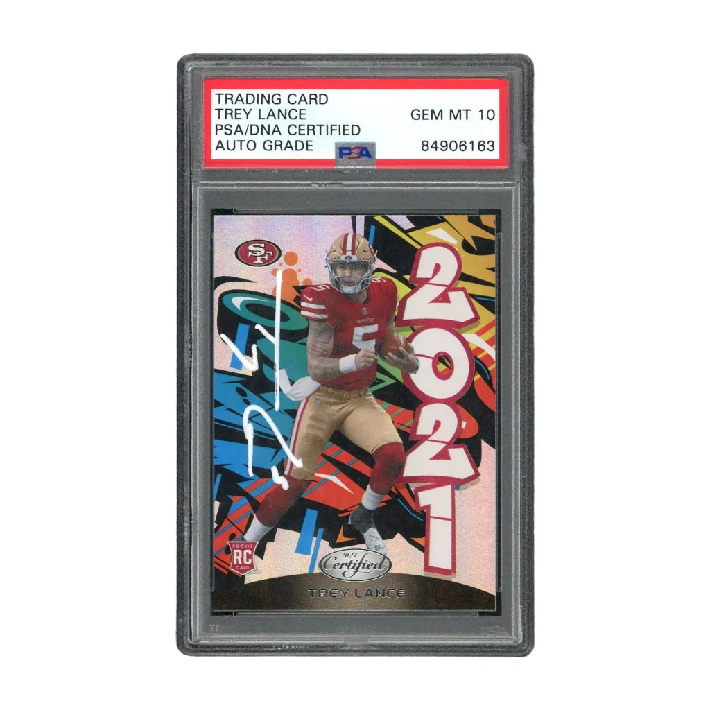 Trey Lance Gem Mint 10 autographed rookie card PSA graded