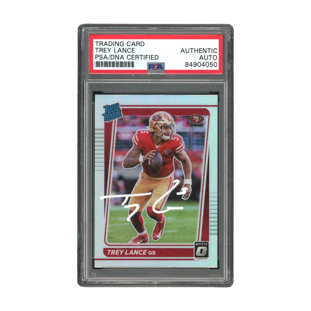 Trey Lance PSA Authentic Auto Silver Chrome Signed Card 2021 | Creative Sports | vintageantiquesgifts.com