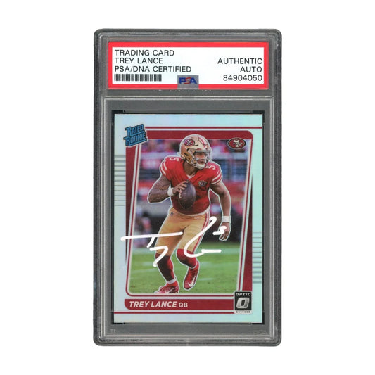 Trey Lance PSA Authentic Auto Silver Chrome Signed Card 2021 | Creative Sports | vintageantiquesgifts.com