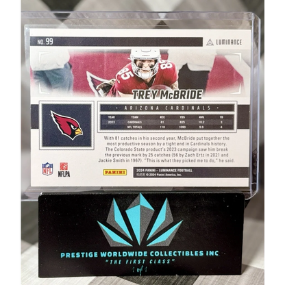 Trey McBride 2023 Panini Luminance Cardinals card from Prestige Worldwide Collectibles