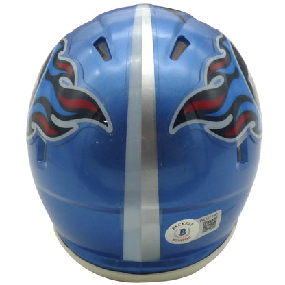 Treylon Burks autographed Flash alternate mini helmet with blue dolphin design