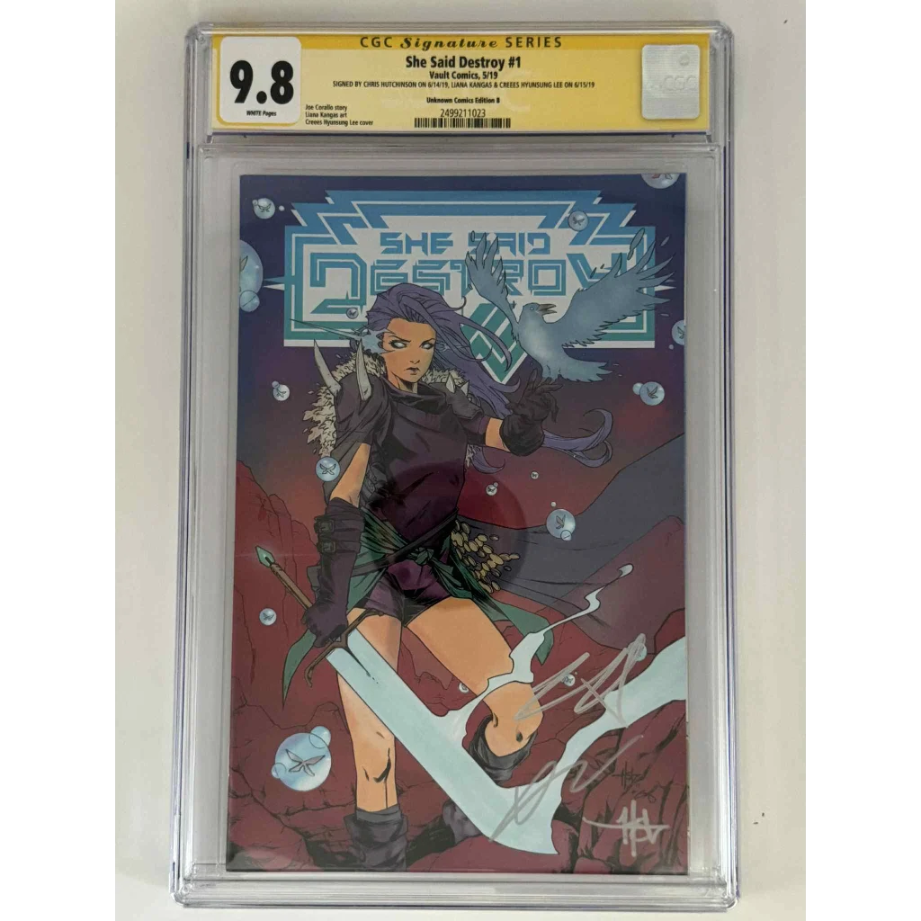 Triple signed She Said Destroy CGC 9.8 yellow label Creees exclusive Hyunsung Lee