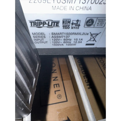 Tripp Lite SU1500RTXL2UA smart online UPS 1500VA rackmount rear view