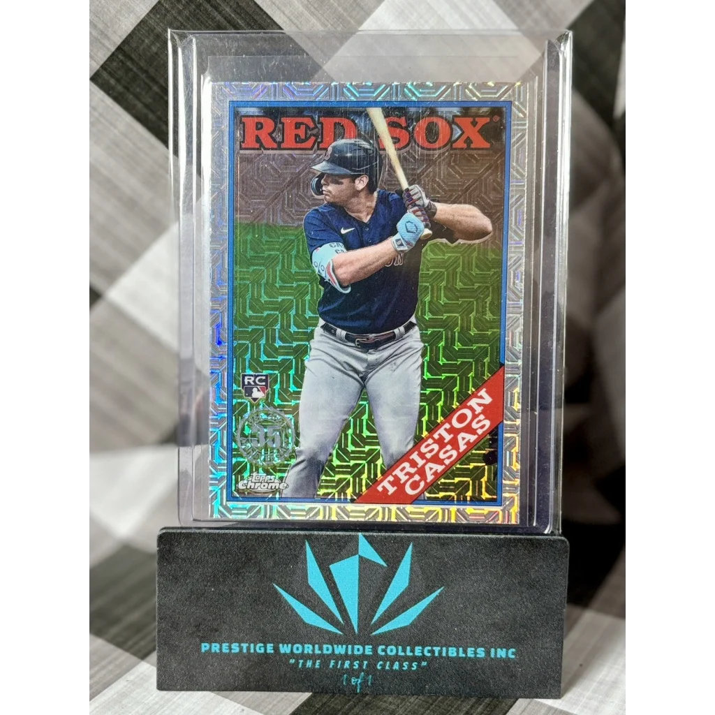2023 Topps Chrome Triston Casas card in case from Prestige Worldwide Collectibles