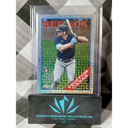 2023 Topps Chrome Triston Casas card in case from Prestige Worldwide Collectibles