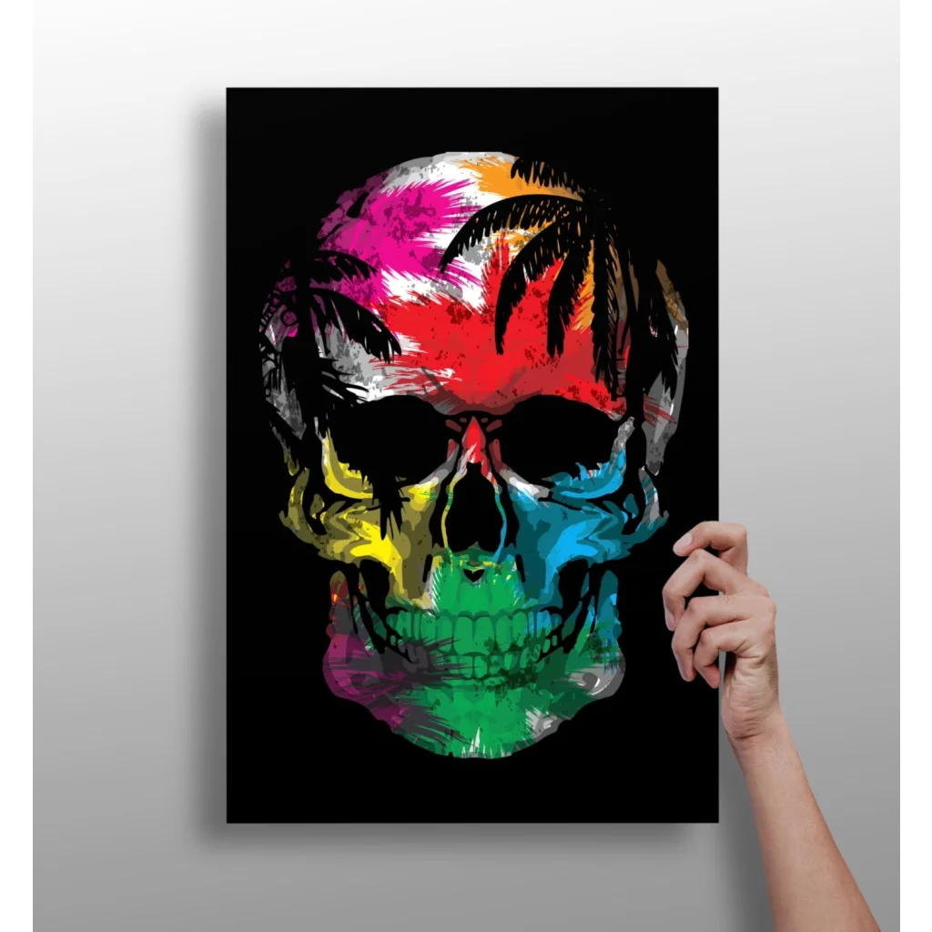 Tropical Skull Paradise Aluminum Print | Insigneart USA | vintageantiquesgifts.com