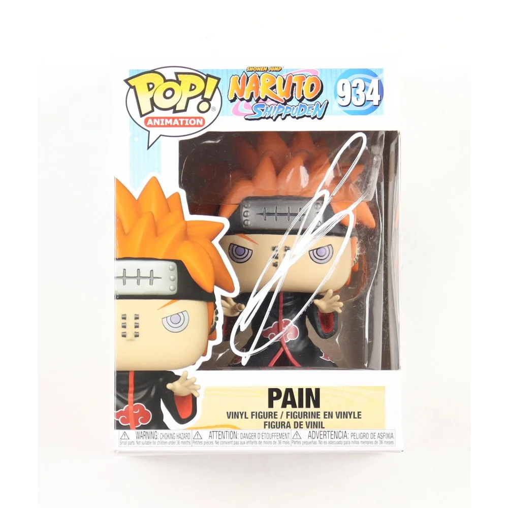 Troy Baker signed Naruto Pain Funko Pop vinyl figure with signature on display window