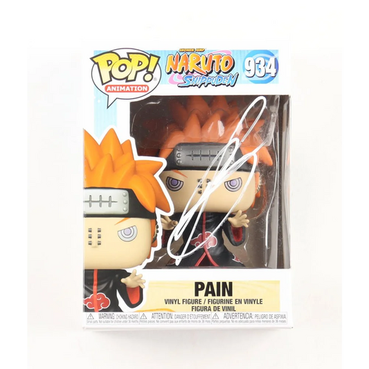 Troy Baker signed Naruto Pain Funko Pop vinyl figure with signature on display window