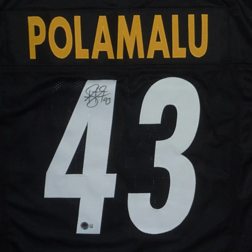 Troy Polamalu autographed black Steelers jersey number 43