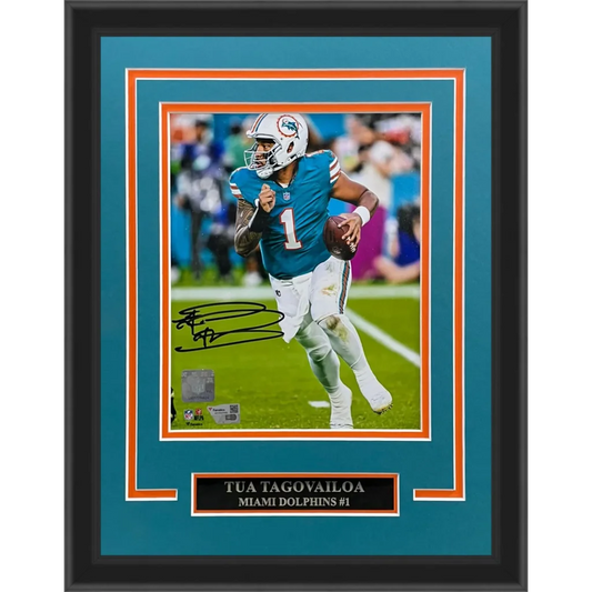 Tua Tagovailoa autographed Miami Dolphins action photo in framed display