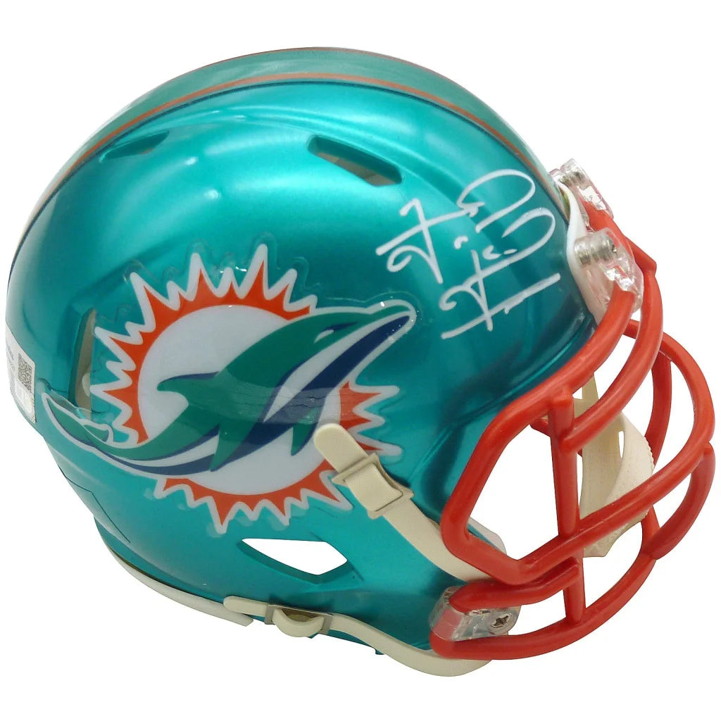 Tua Tagovailoa autographed Miami Dolphins mini helmet in teal