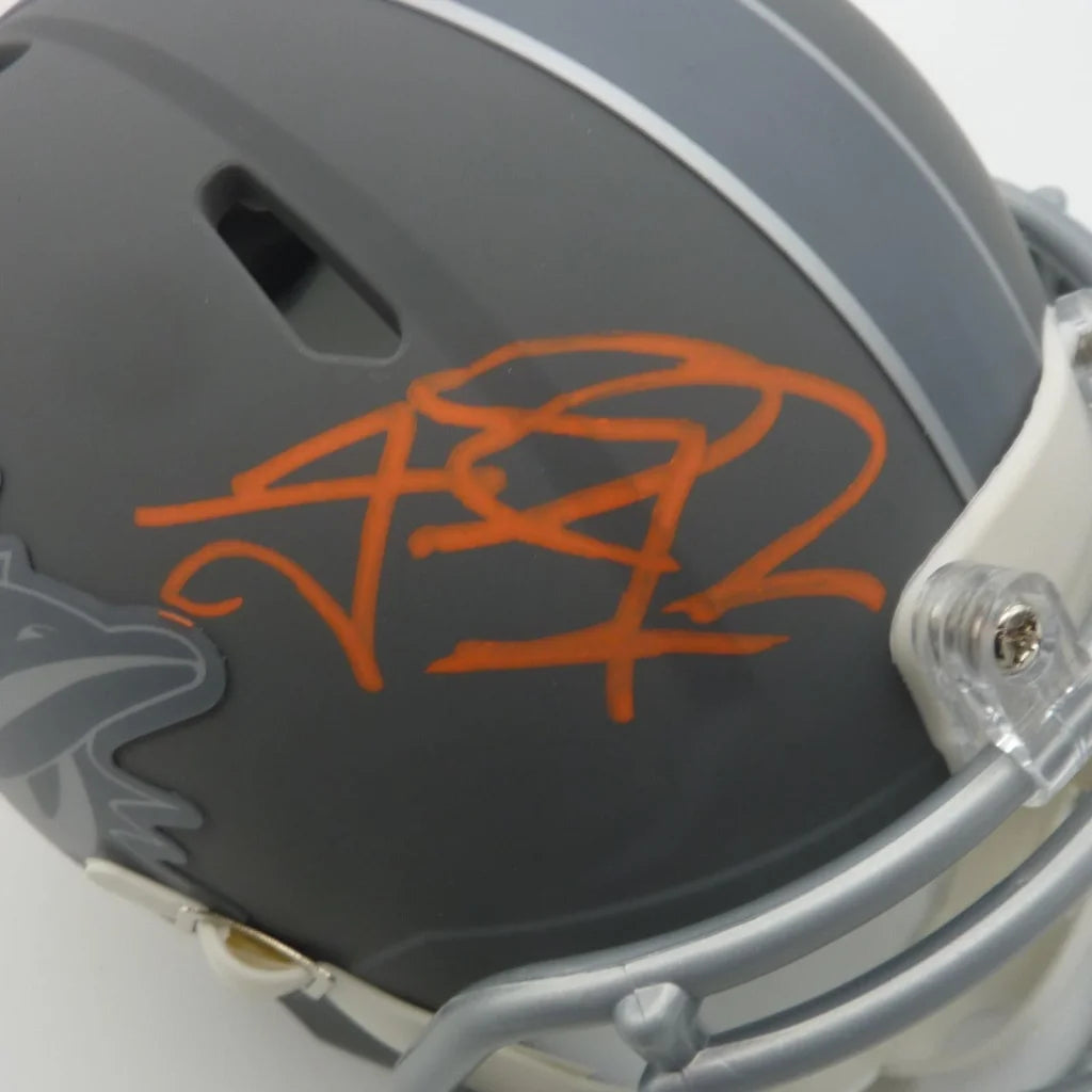 Tua Tagovailoa autographed Miami Dolphins slate alternate mini helmet