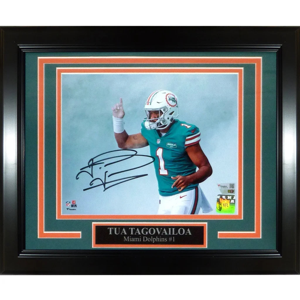 Tua Tagovailoa signed deluxe framed 8x10 Miami Dolphins photo