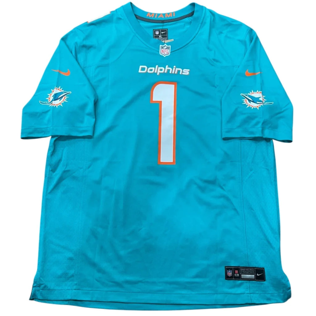 Tua Tagovailoa autographed teal Miami Dolphins Nike jersey #1