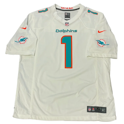 Tua Tagovailoa autographed Miami Dolphins white Nike jersey #1
