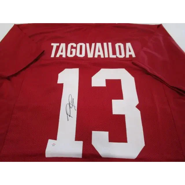 Red Tua Tagovailoa football jersey with autograph and PAAS COA for fans