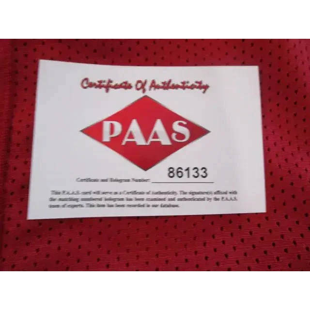 White certificate of authenticity with red diamond logo and number 86133 for Tua Tagovailoa football jersey with PAAS COA