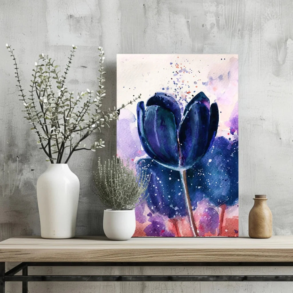 Stunning Blue Tulip Insigne Aluminum Prints for Your Walls | Glass Wall Art Print | vintageantiquesgifts.com