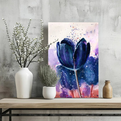 Stunning Blue Tulip Insigne Aluminum Prints for Your Walls | Glass Wall Art Print | vintageantiquesgifts.com
