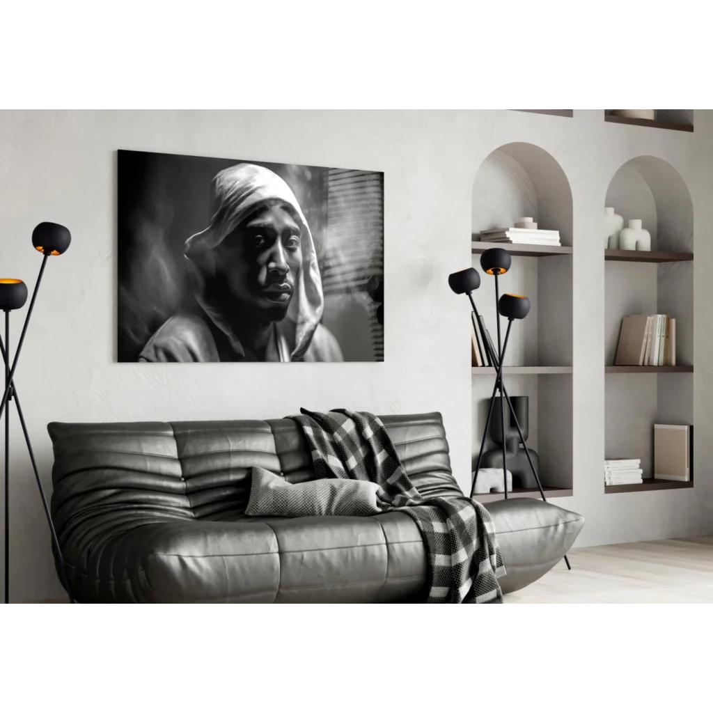Tupac Smoke Portrait Glass Wall Art Canvas Print | Contemporary Home Wall Art | vintageantiquesgifts.com