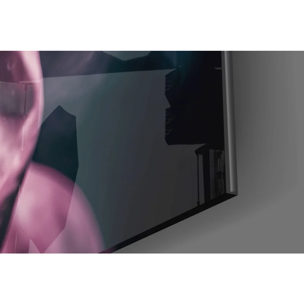 Sleek TV in Tupac Pink Hoodie glass wall art print