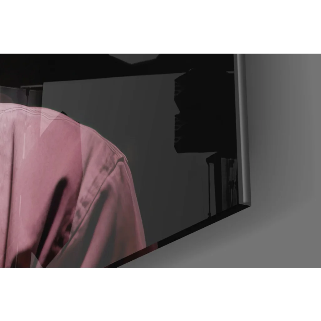 2Pac pink headwrap wall art print with soft pink textured fabric shoulder