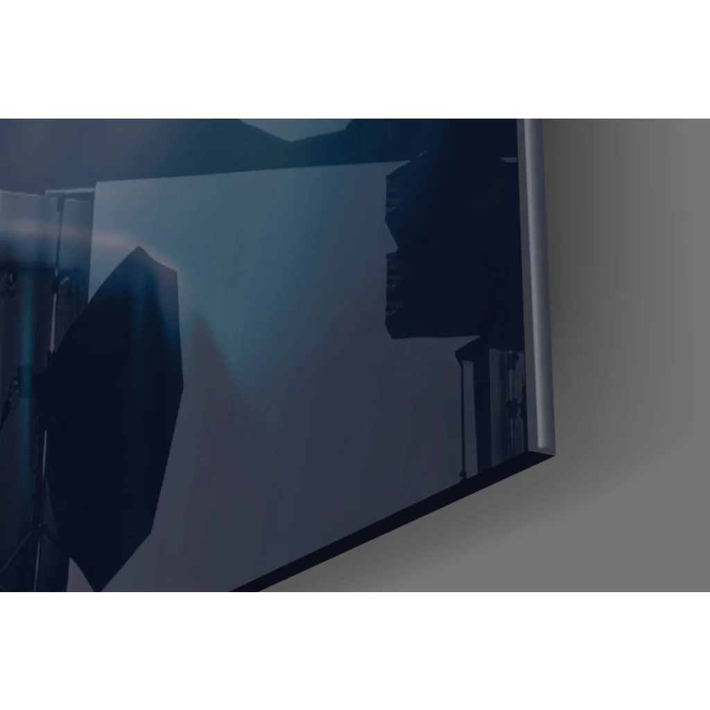 Tupac Shakur hooded portrait on sleek glass wall art with smoke effect