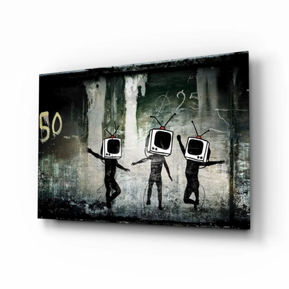 TV Head Grunge Canvas Wall Art for Modern Spaces | Insigneart USA | vintageantiquesgifts.com
