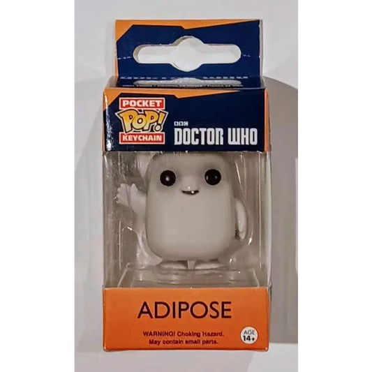 Cute white Adipose Pocket Pop keychain from Doctor Who collectible