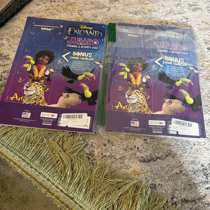 Disney Encanto jumbo coloring book with Antonio on leopard, purple packaging