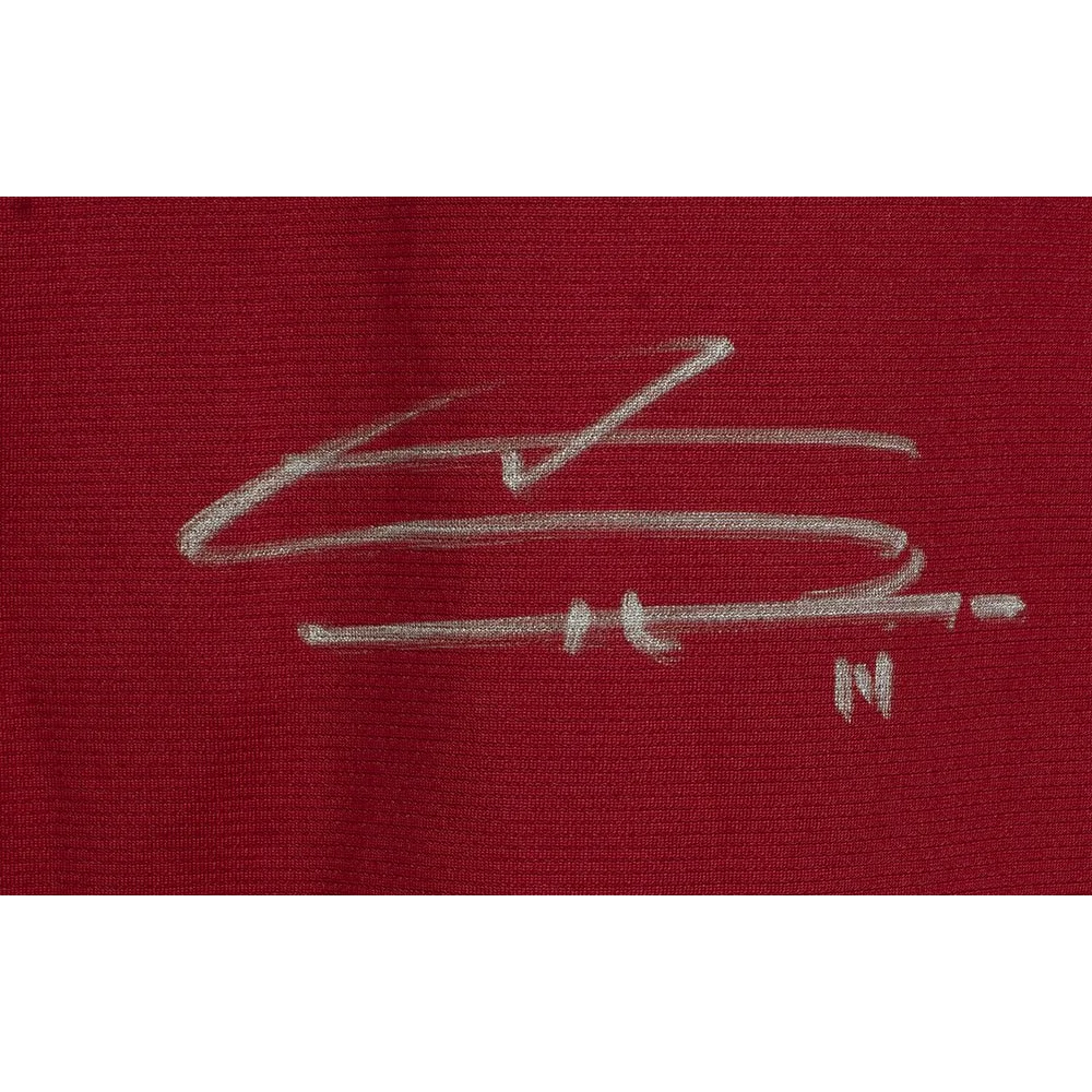 Red fabric with a white signature of Tyler Herro on Miami Heat jersey XL with JSA auth