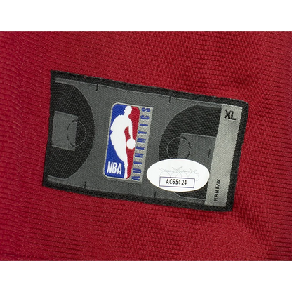 Red Tyler Herro Miami Heat jersey with authenticity patch and JSA authentication