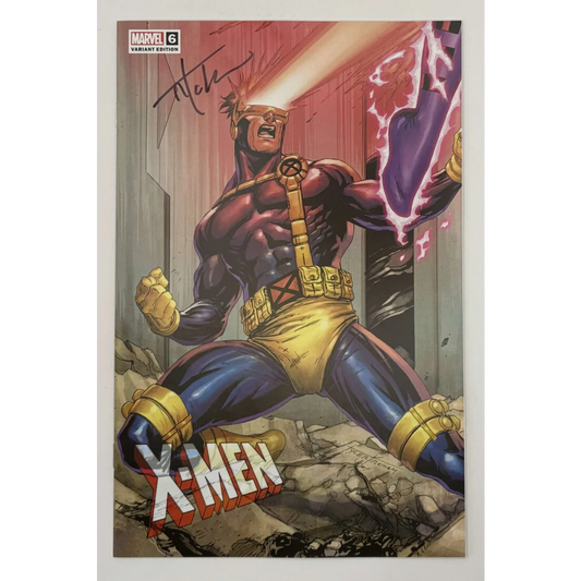 Signed Cyclops comic cover by Tyler Kirkham from the Connecting Cover X-Men series