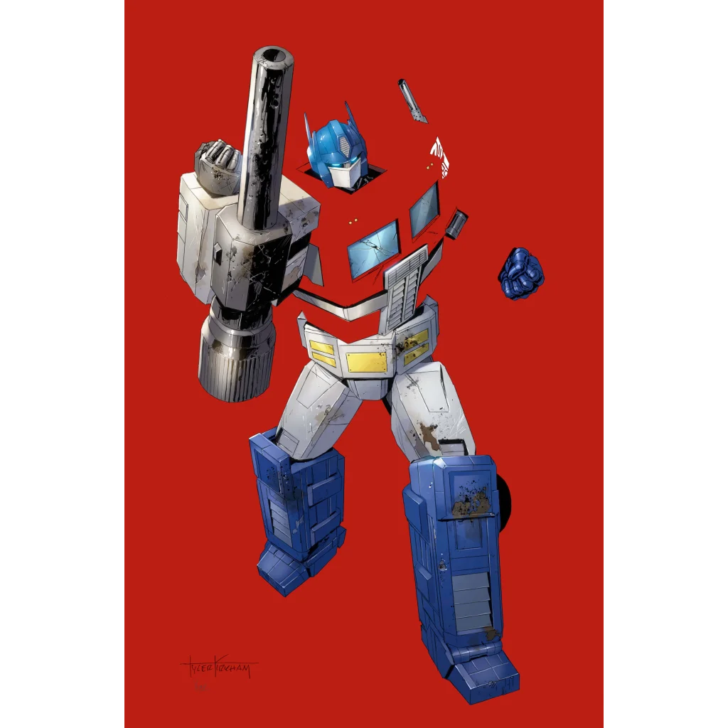 Optimus Prime action figure with blaster from Tyler Kirkham Comics Exclusive at Unknown Comics