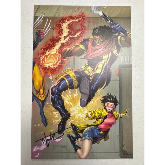 Signed Tyler Kirkham Uncanny X-Men comic cover art print from Unknown Comics