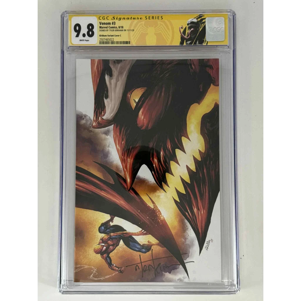 Tyler Kirkham signed Venom exclusive virgin yellow label CGC 9.8