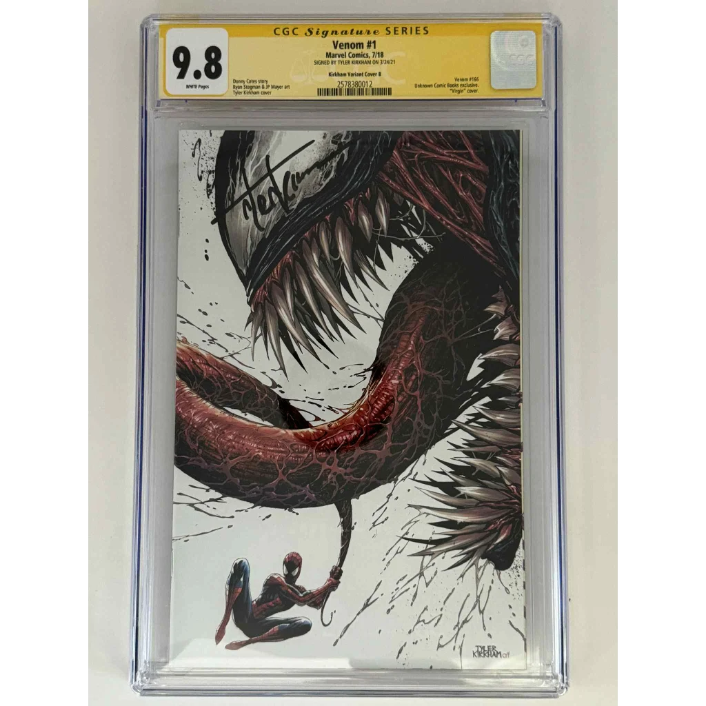 Tyler Kirkham signed Venom #1 yellow label CGC 9.8 in case