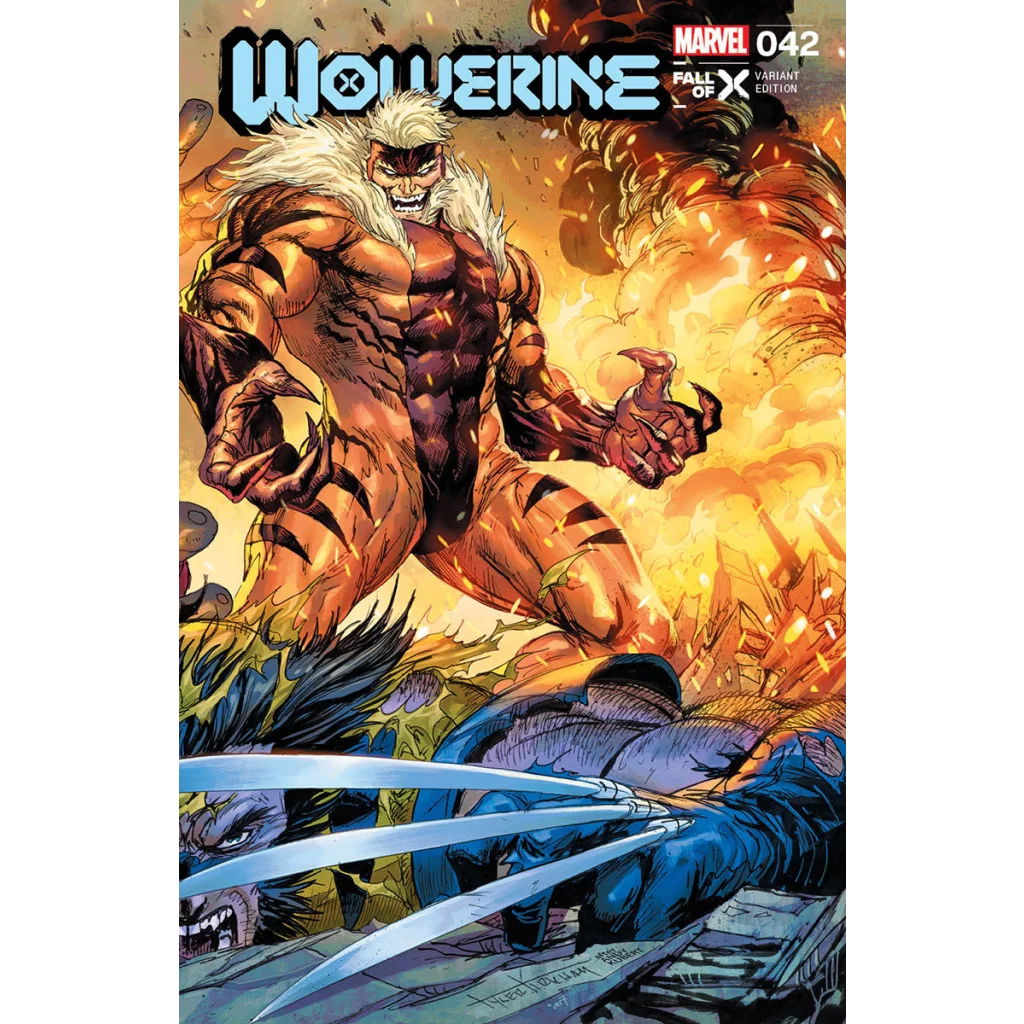 Comic book featuring Wolverine and Sabretooth from Tyler Kirkham signed variant by Unknown Comics Tyler