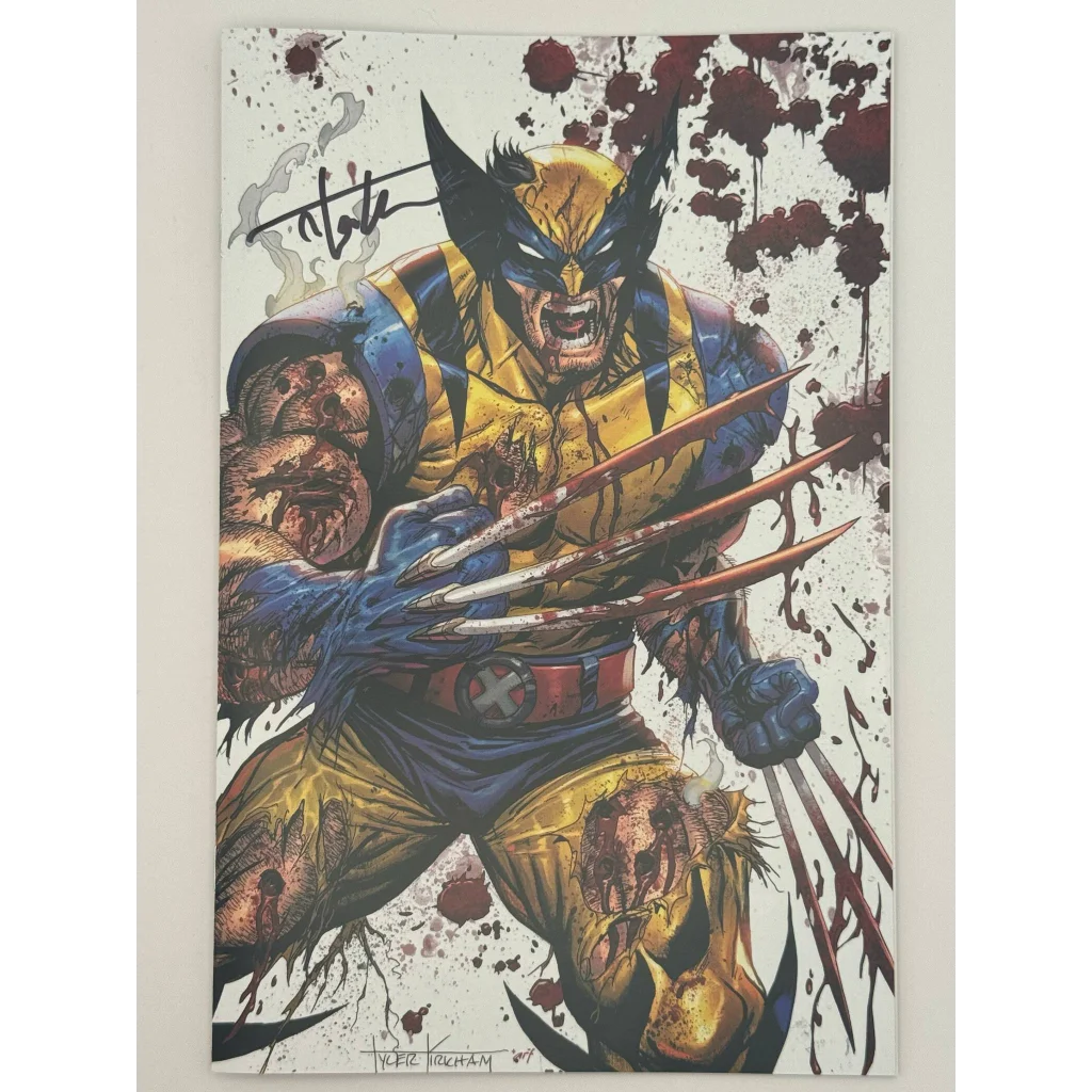 Signed bloody Wolverine comic cover by Tyler Kirkham from Red Band Unknown Comics