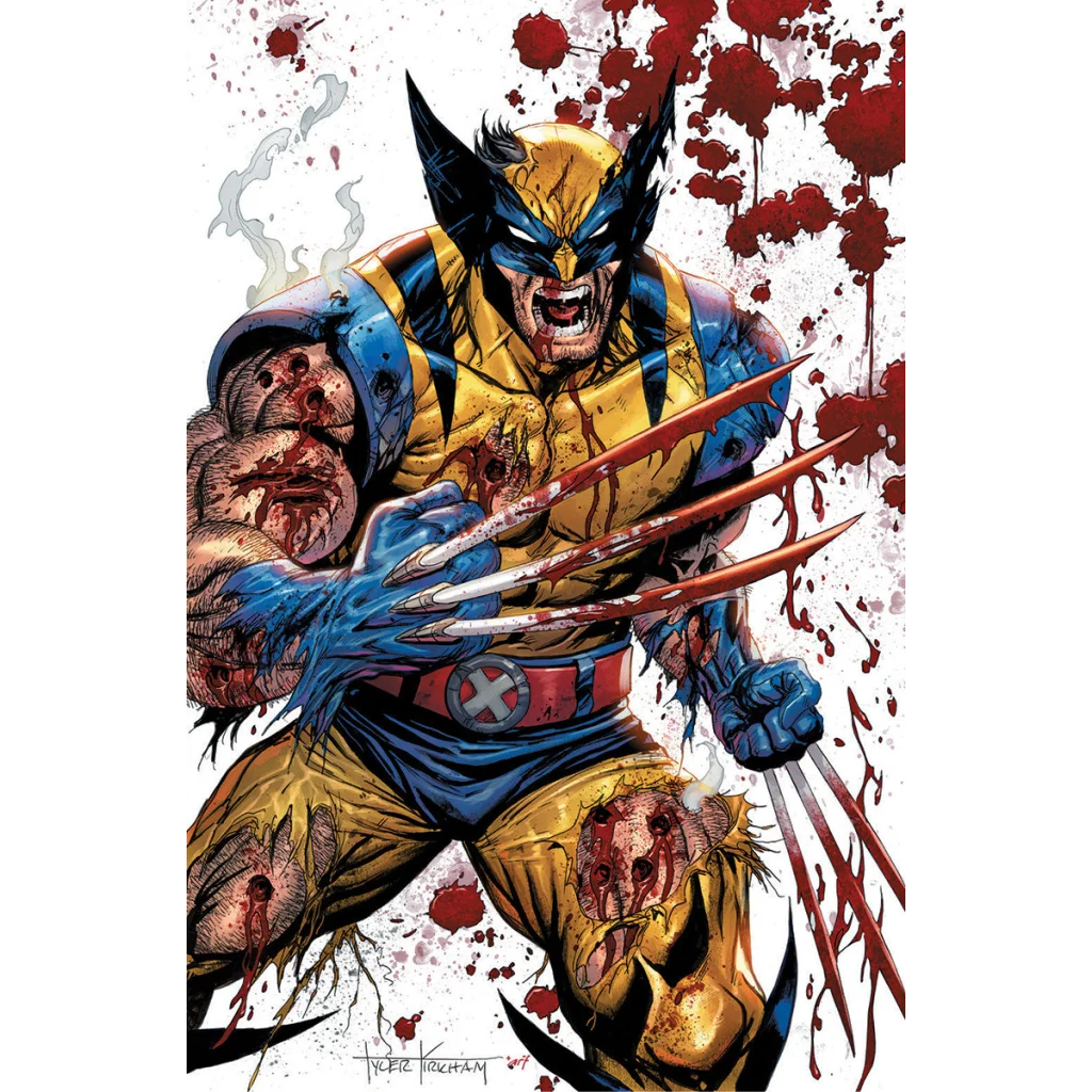 Bloodied Wolverine with extended claws from Tyler Kirkham Red Band Unknown Comics
