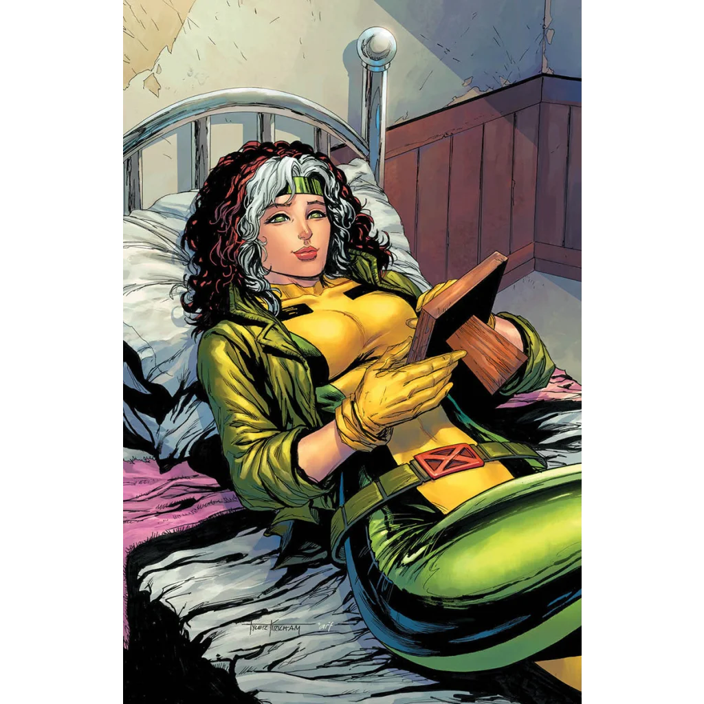 Comic book art of Rogue from X-Men by Tyler Kirkham in a signed Virgin Variant from Unknown Comics Tyler